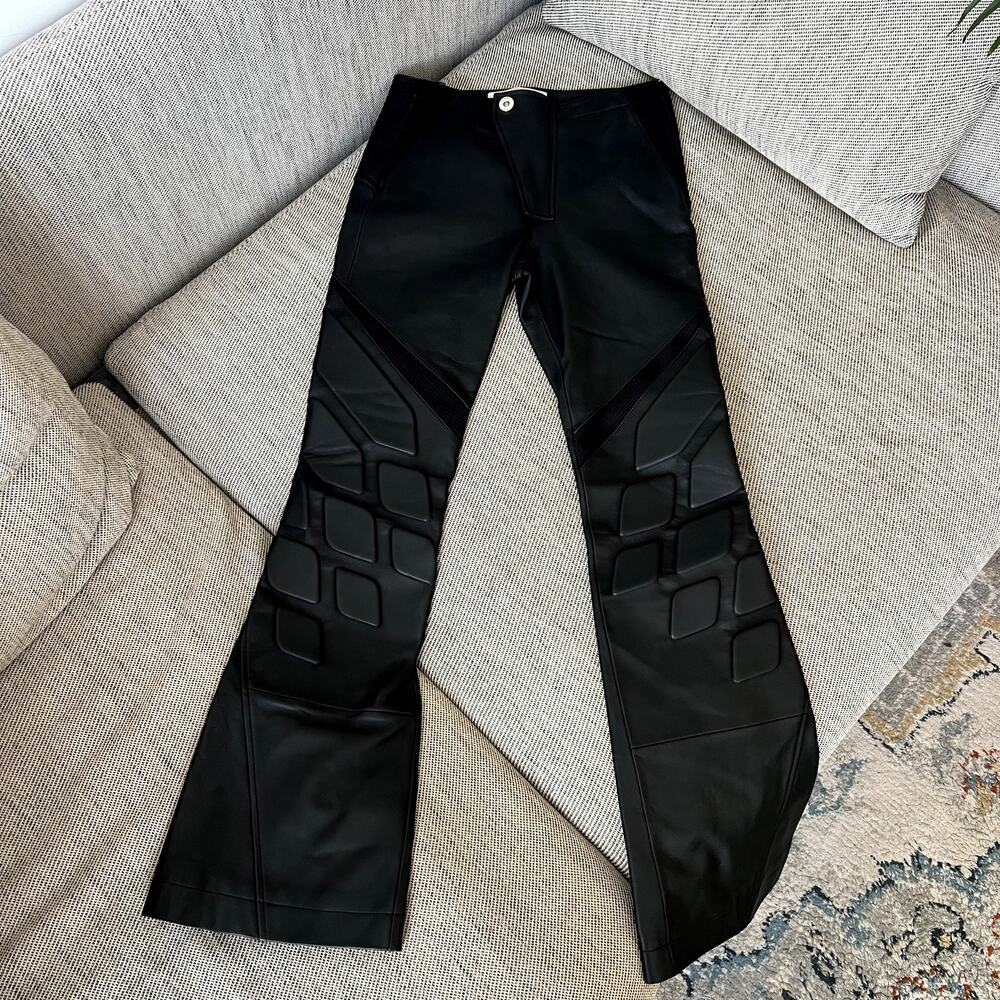 Dion Lee leather panelled flared pants black size XS 2 - Picture 2 of 14